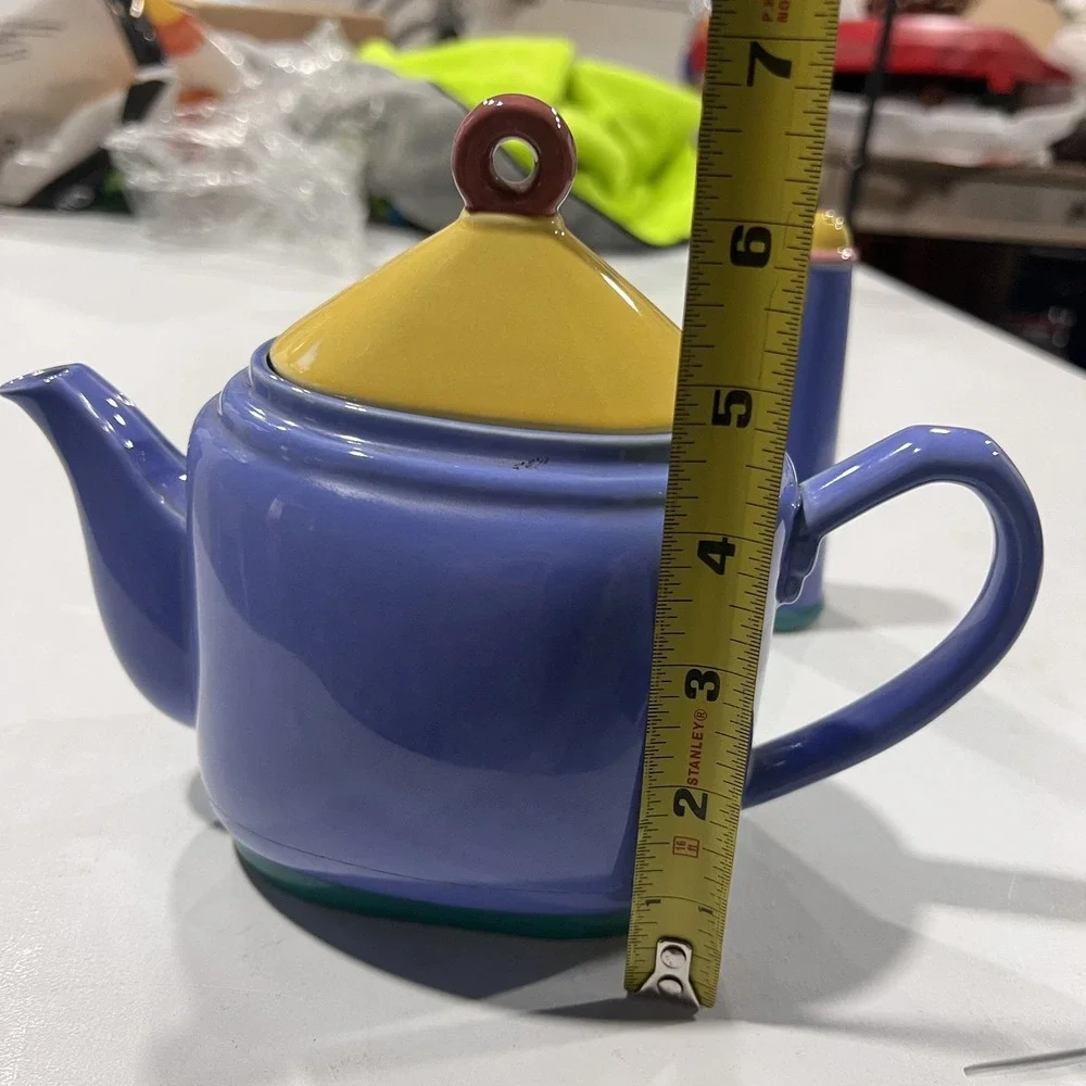 Lindt Stymeist Colorways Rectangular Teapot w Lid Vintage 1980s Color Block